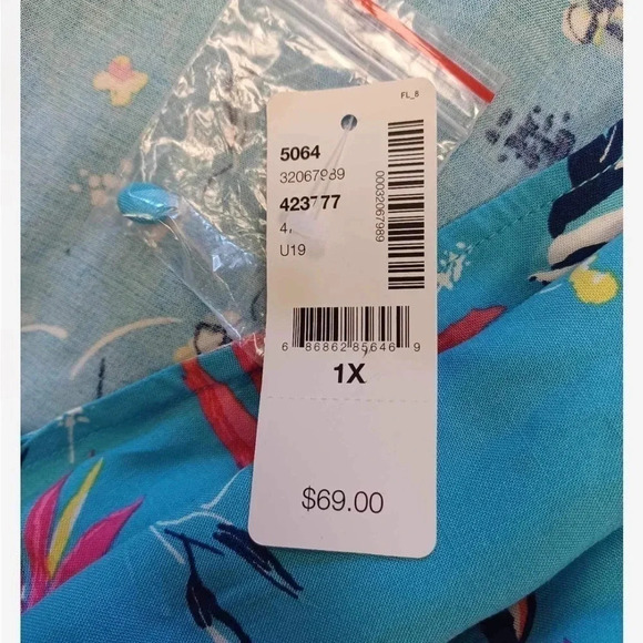 Pennington’s In Every Story Blue Floral  Birds Dress Size 1X - Picture 6 of 10